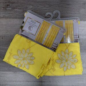 Alice Embroidery Panel Drapes with Attached Valance & Backing - 84 in length